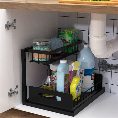 undersink organizer|under sink organizer 2 tier.